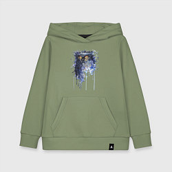 Толстовка детская хлопковая Прикольная сова в акварельном рисунке, цвет: авокадо