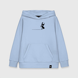 Толстовка детская хлопковая Hollow Knight на краю, цвет: мягкое небо