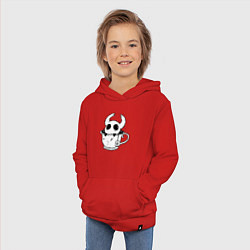 Толстовка детская хлопковая Hollow Knight рыцарь в чашке, цвет: красный — фото 2