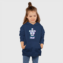 Толстовка детская хлопковая FNAF в стиле glitch и баги графики, цвет: тёмно-синий — фото 2
