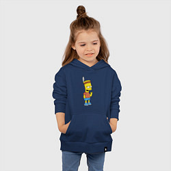 Толстовка детская хлопковая Барт Симпсон - индеец, цвет: тёмно-синий — фото 2