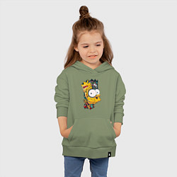 Толстовка детская хлопковая Cyber-Bart - Simpsons family, цвет: авокадо — фото 2