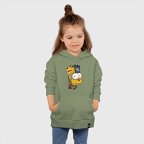 Детская толстовка-худи Cyber-Bart - Simpsons family / Авокадо – фото 4