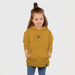 Толстовка детская хлопковая Лого Lazio в сердечке, цвет: горчичный — фото 2