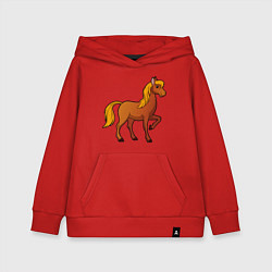 Толстовка детская хлопковая Конь бьет копытом, цвет: красный