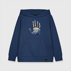 Толстовка детская хлопковая Отпечаток ладони Кратоса, цвет: тёмно-синий