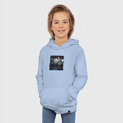 Толстовка детская хлопковая Внедорожник и медведь, цвет: мягкое небо — фото 2