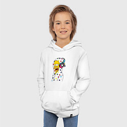 Толстовка детская хлопковая Гомер Симпсон в звёздном балахоне и в наушниках, цвет: белый — фото 2