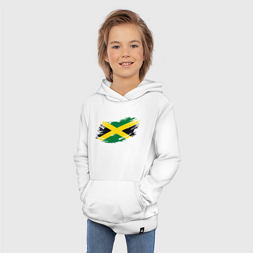 Детская толстовка-худи Jamaica Flag / Белый – фото 3