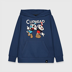 Толстовка детская хлопковая Cuphead - Mugman, цвет: тёмно-синий