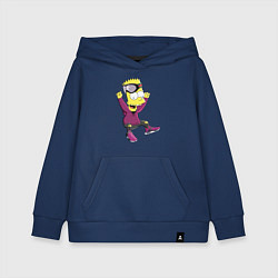 Толстовка детская хлопковая Барт Симпсон в прыжке, цвет: тёмно-синий