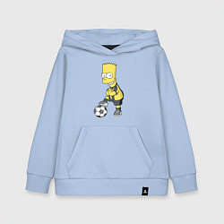 Толстовка детская хлопковая Барт Симпсон - крутой футбольный форвард, цвет: мягкое небо