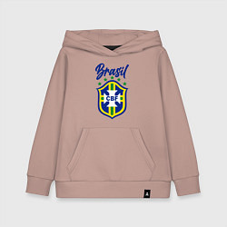 Толстовка детская хлопковая Brasil Football, цвет: пыльно-розовый