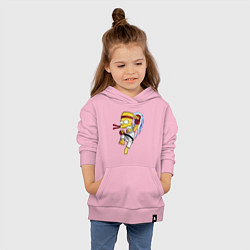 Толстовка детская хлопковая Боец Барт Симпсон - чёрный пояс, цвет: светло-розовый — фото 2