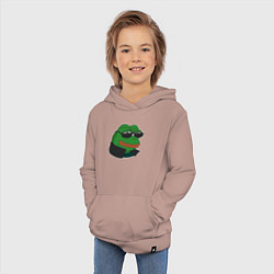Толстовка детская хлопковая Лягушонок Пепе крутой, цвет: пыльно-розовый — фото 2
