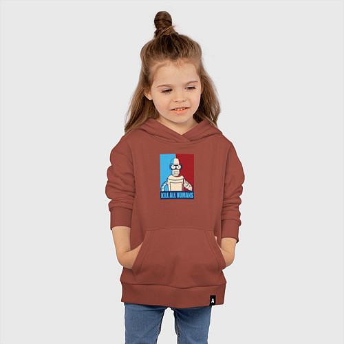 Детская толстовка-худи Bender Futurama / Кирпичный – фото 4