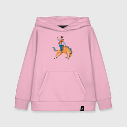 Толстовка детская хлопковая Наездник на лошадкe, цвет: светло-розовый
