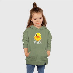 Толстовка детская хлопковая Жёлтая резиновая уточка, цвет: авокадо — фото 2