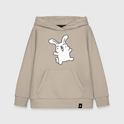 Толстовка детская хлопковая Happy Bunny, цвет: миндальный