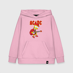 Толстовка детская хлопковая AC DC Барт Симпсон, цвет: светло-розовый