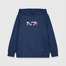 Толстовка детская хлопковая Mass Effect N7 - Logotype, цвет: тёмно-синий