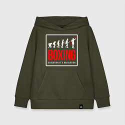 Толстовка детская хлопковая Boxing evolution its revolution, цвет: хаки
