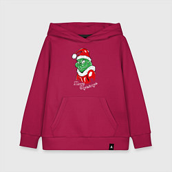 Толстовка детская хлопковая Merry Christmas, Santa Claus Grinch, цвет: маджента