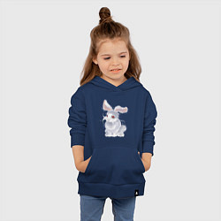 Толстовка детская хлопковая Пушистый кролик, цвет: тёмно-синий — фото 2