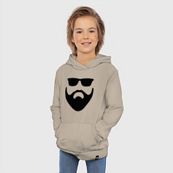 Толстовка детская хлопковая Борода в очках, цвет: миндальный — фото 2