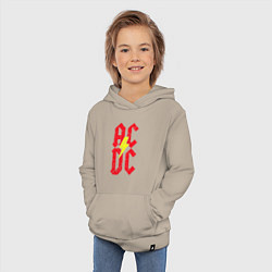 Толстовка детская хлопковая AC DC logo, цвет: миндальный — фото 2