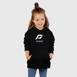 Толстовка детская хлопковая Need for Speed в стиле glitch и баги графики, цвет: черный — фото 2