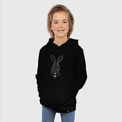 Толстовка детская хлопковая Голова черного кролика, цвет: черный — фото 2