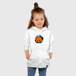 Толстовка детская хлопковая Мультяшная злая тыква Хэллоуин, цвет: белый — фото 2