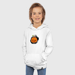 Толстовка детская хлопковая Мультяшная злая тыква Хэллоуин, цвет: белый — фото 2