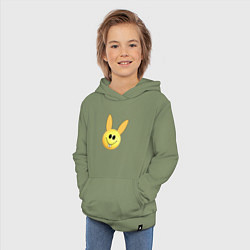 Толстовка детская хлопковая Кролик-смайлик, цвет: авокадо — фото 2