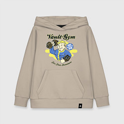 Толстовка детская хлопковая Vault GYM - for true survivors, цвет: миндальный