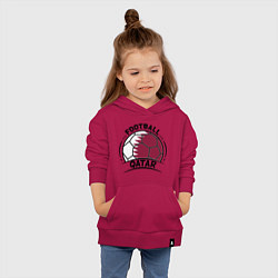 Толстовка детская хлопковая Football Qatar, цвет: маджента — фото 2