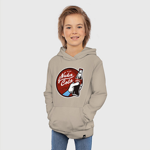 Детская толстовка-худи Nuka cola sticker / Миндальный – фото 3