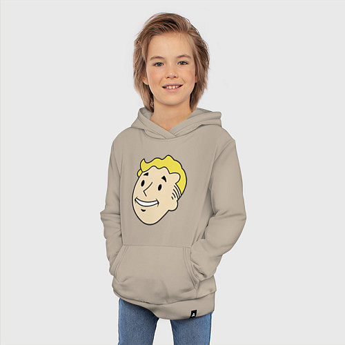 Детская толстовка-худи Vault boy head / Миндальный – фото 3