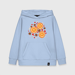 Толстовка детская хлопковая Дольки апельсинов, цвет: мягкое небо