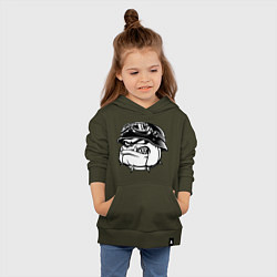 Толстовка детская хлопковая Evil bulldog head, цвет: хаки — фото 2