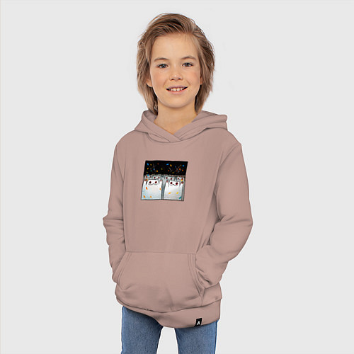 Детская толстовка-худи Мрачные коты празднуют / Пыльно-розовый – фото 3