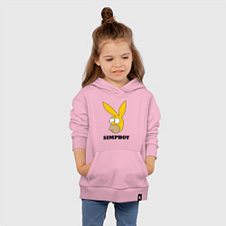 Толстовка детская хлопковая Simpboy - rabbit Homer, цвет: светло-розовый — фото 2