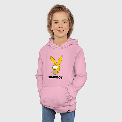 Детская толстовка-худи Simpboy - rabbit Homer / Светло-розовый – фото 3