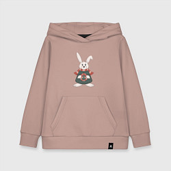 Толстовка детская хлопковая Зайка - символ года, цвет: пыльно-розовый