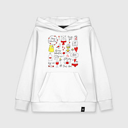 Толстовка детская хлопковая Be my valentine, цвет: белый