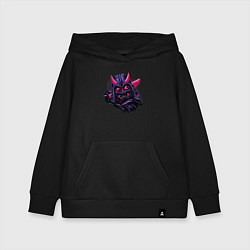 Толстовка детская хлопковая Киберпанк самурай, цвет: черный