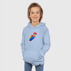 Толстовка детская хлопковая Марио в полёте, цвет: мягкое небо — фото 2