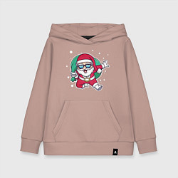 Толстовка детская хлопковая Snowy Santa, цвет: пыльно-розовый