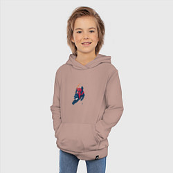 Толстовка детская хлопковая Кот верхом на кролике, цвет: пыльно-розовый — фото 2